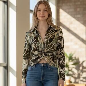 Zara satin front twist blouse